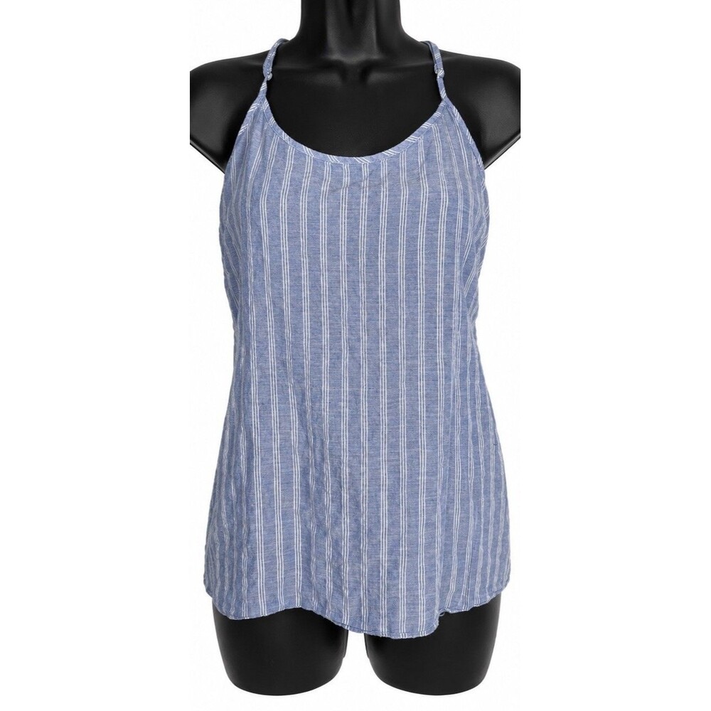 J.Crew Blue Stripe Racerback Tank Top Women’s Size 0 Coastal Preppy